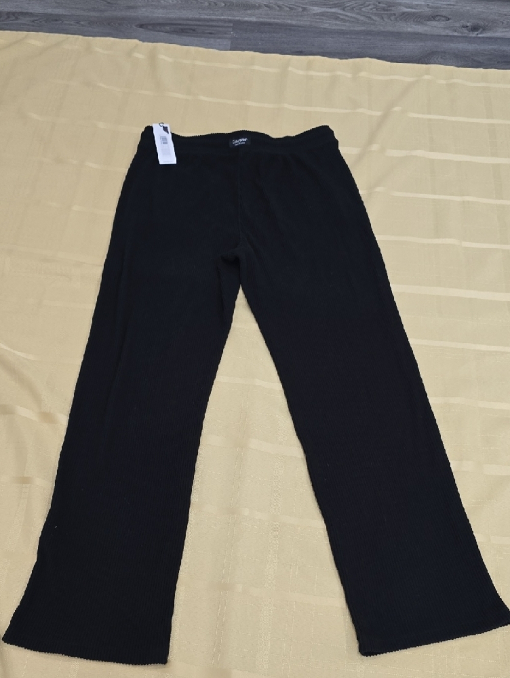 Calvin Klein Black Ribbed Drawstring Joggers - Picture 5 of 7